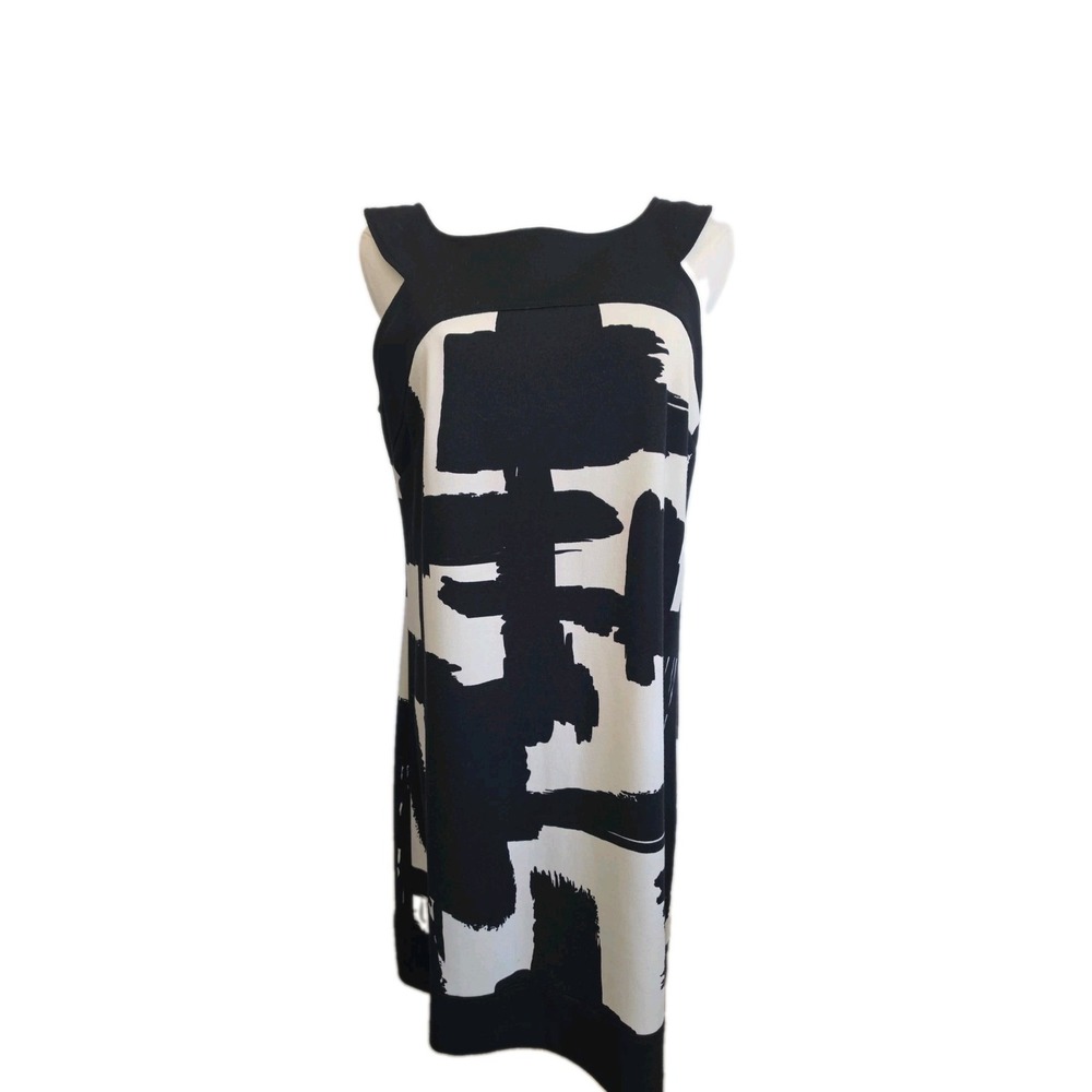 DONNA MORGAN BLACK & WHITE A-LINE SLEEVELESS DRESS SZ 8 COCKTAIL PARTY CLASSSIC